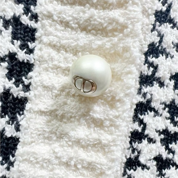 Dior Black and White Houndstooth Cardigan - Picture 4 of 6